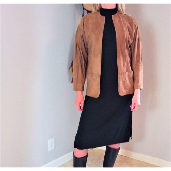 Vintage Jackets & Blazers - Vintage Brown Suede Blazer Womens Fully Lined